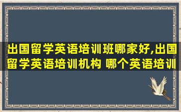 出国留学英语培训班哪家好,出国留学英语培训机构 哪个英语培训机构好